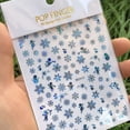 thumbnail image 4 of Kripyery 1 Sheet Luminous Self Adhesive Strong Stickiness Nail Sticker 3D Christmas Snowflake Themed Nail Art Manicure Nail Supplies, 4 of 8