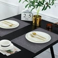 thumbnail image 3 of Placemats Set of 24 for Dining Table, Table Placemats, Rectangular PVC Vinyl, 18x12 Inches - Gray Multi, 3 of 8