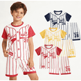 thumbnail image 3 of Fdqin Boys Shorts Sets 6Pcs Quick Drying Baseball Short Sleeve T-Shirt and Sports Shorts Summer Outfits for Kids Red Yellow Black 5-6 Years, 3 of 10