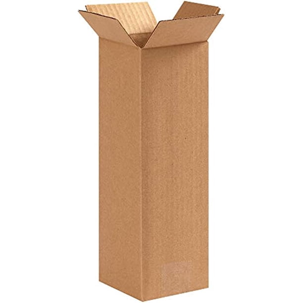 Aviditi Corrugated Cardboard Tall Storage Boxes, 5" L x 5" W x 12" H