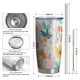 thumbnail image 6 of 20 Oz Pioneer Flower Coffee Tumbler Double Wall Insulated Stainless Steel Water Bottle | Metal Reusable Thermoses Flask with Cup Cap | Leak & Sweat Proof with Anti-Dust Lid, 6 of 7