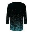 thumbnail image 4 of TAGOLD Womens Summer Tops,Women's Loose Mid-Length 3/4 Sleeve Bright Glitter Printed Round Neck Top T-Shirt, 4 of 5