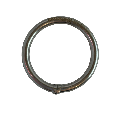 Stainless Steel 316 Round Ring Welded 1/4' x 1 3/4' (6mm x 45mm) Marine Grade