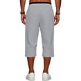 thumbnail image 5 of Mens Shorts 3/4 Length Golf Waffle Long Shorts Below The Knee Lightweight Sweat Capri Pants with Pockets Gray XL, 5 of 6