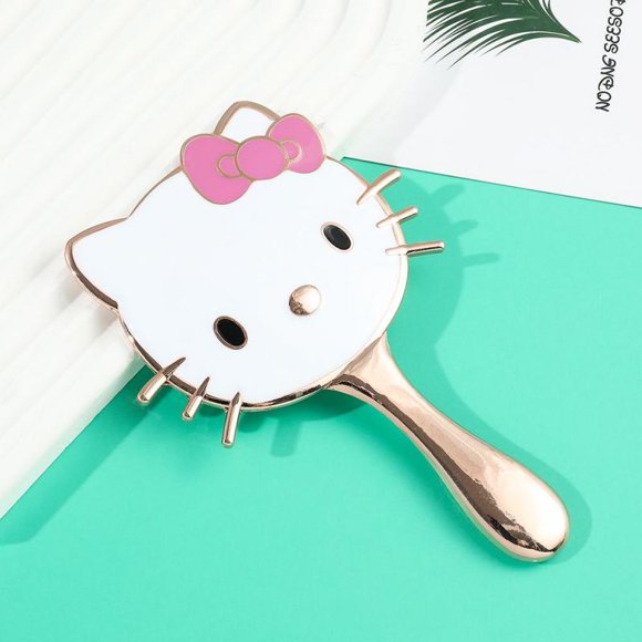 Kawaii Sanrioed Anime Hello Kittys Sturdy and Durable Portable Metal Handheld Cosmetic Mirror Home Goods Christmas Brithday Gift