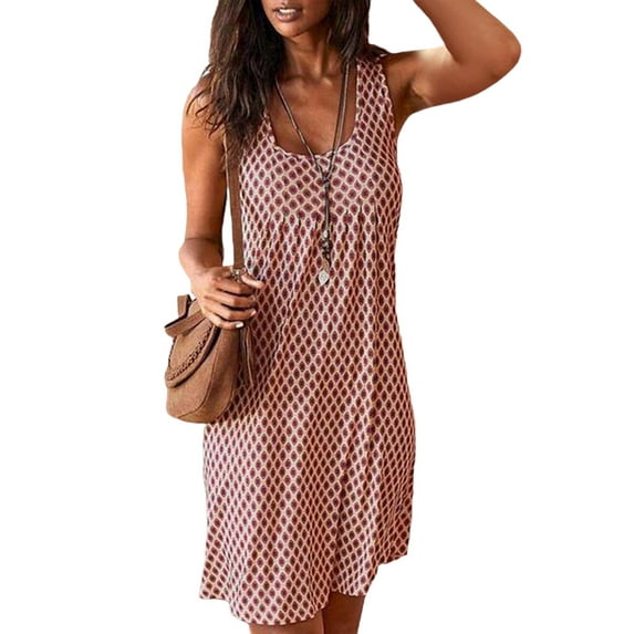 Mytrendy Women Pleated Wide Straps Round Neck Printed Casual Mini Dress