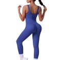 thumbnail image 2 of Gamivast Jumpsuit for Women Yoga Tummy Control Butt Lifting Running one Piece V Neck Ribbed Stretchy Soft Workout Jumpsuits Trendy Active Wear, 2 of 7