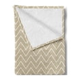 thumbnail image 2 of Beige Soft Flannel Fleece Throw Blanket, 3 Dimensional Arrangement with Chevron Lines Retro Style Composition Ornamental, Cozy Plush for Indoor and Outdoor Use, 50" x 60", Ivory Beige, by Ambesonne, 2 of 5