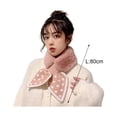 thumbnail image 6 of Eoperou Women Scarf Plush Dot Print Fishtail Knot Solid Color Cross Keep Warm Fish Tail Shape Thicken Faux Hare Fur Collar Scarf for Outdoor, 6 of 8