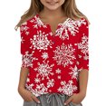 thumbnail image 1 of Blusas informales con cuello en V y mangas 3/4 para niños y niñas de 3 a 14 años, 1 of 6