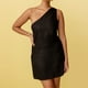 thumbnail image 1 of Vestido De Un Solo Hombro Vestido de playa para mujer, vestido corto informal sencillo, elegante, por encima de la rodilla, ropa de playa Cgtredaw Negro L para Mujer, 1 of 1