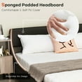 thumbnail image 4 of Costway Full Faux Leather Upholstered Platform Bed Adjustable Headboard Black, 4 of 10