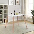thumbnail image 1 of Homycasa Modern Dining Table 31.5'' Square Top with Solid Wood Legs, White, 1 of 9