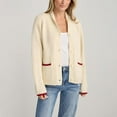 thumbnail image 4 of NJWS Women Lobster Sweater Cardigan Button Front Shawl Collar Chunky Knit Top with Pockets Fall Winter, 4 of 5