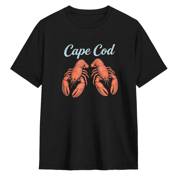Cape Cod Lobsters Vintage Graphic Tee for Men and Women, Amusing Beach Cotton Short Sleeves T-Shirt
