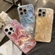 thumbnail image 2 of Funda para teléfono con diseño de ondas de agua Aurora plisada y deslumbrante con láser para iPhone 16, 15, 14, 13, 12, 11 Pro Max, XS, XR, 7, 8 Plus, funda con purpurina de fantasía, 2 of 4