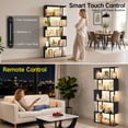 thumbnail image 4 of OUTONLIFE 5-Tier S-Shaped Bookcase, Geometric Bookshelf, Wooden Storage Display Shelf for Living Room, Bedroom and Home Office,Black, 4 of 10