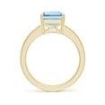 thumbnail image 2 of ANGARA Natural Octagonal 3 ct Aquamarine Engagement Ring with Diamonds in 14K Yellow Gold for Women (Size-10x8mm) | March Birthstone, Anniversary, Jewelry Gift for Women | Natural Aquamarine Ring, 2 of 12
