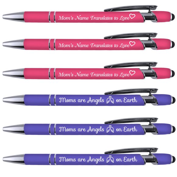 Bolígrafo Mom Comfort Feel Stylus de metal, paquete de 6