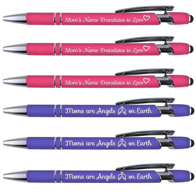Bolígrafo Mom Comfort Feel Stylus de metal, paquete de 6