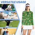 thumbnail image 6 of Uorisanigo Ladybug Four-Leaf Women's Long Sleeve Golf Shirt Size XS Fashion Quarter Zip Colorful Moisture Wicking Casual Tennis Activewear Soft Quarter Zip Pullover, 6 of 7