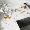 thumbnail image 5 of VEELIKE 15.7"x118" White Gold Marble Peel and Stick Countertop Contact Paper Waterproof Marble Contact Paper for Countertops Self Adhesive Removable Wallpaper Marble Vinyl for Bedroom Walls Liners, 5 of 9