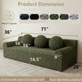 thumbnail image 5 of 71" Modern Corduroy Small Loveseat, Cloud Memory Foam Compressed Couch in a Box, Boneless Space-Saving Sofa for Living Room Bedroom Apartment, No Assembly, 5 of 7