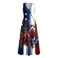 thumbnail image 5 of VBVC Women's Floral V-Neck Sleeveless Maxi Dress,Button Detail Loose Flowy Dress For Women,Ladies' Casual Patriotic Summer Sundress with Pockets,Multicolor,S-3XL, 5 of 8