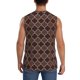 thumbnail image 4 of Fotbe Brown Gold Grid Men's Camiseta sin Mangas Estampada para Hombres, Playera Casual para Gimnasio, Entrenamiento, Playa-XX-Large, 4 of 7