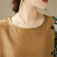 thumbnail image 6 of Sexlip Womens Swimsuit Set Floral Patchwork Cover Up Design Crew Neck Short Sleeve Loose Silhouette Quick Dry Fabric for Beach Outings Brown XXXXXL, 6 of 7