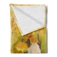 thumbnail image 2 of Yellow Flower Soft Flannel Fleece Blanket, Oil Painting Style Bouquet of Rose Daisy Gerbera Flowers Grunge Display, Cozy Plush for Indoor and Outdoor Use, 50" x 70", Mustard Orange, by Ambesonne, 2 of 5