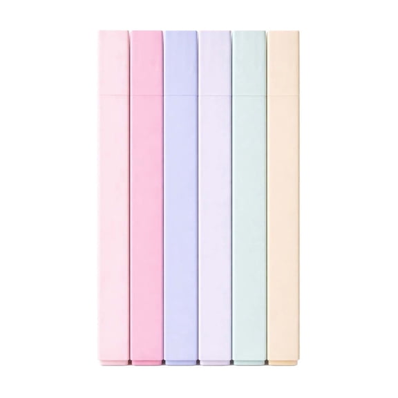 Fareti 6pcs Highlighter Pens, 6 Assorted Fluorescent Colors, Soft Fiber Tips, Smooth Highlight Ink, Fluorescent Ink for Journaling, Planners, Office Documents and Everyday Organization