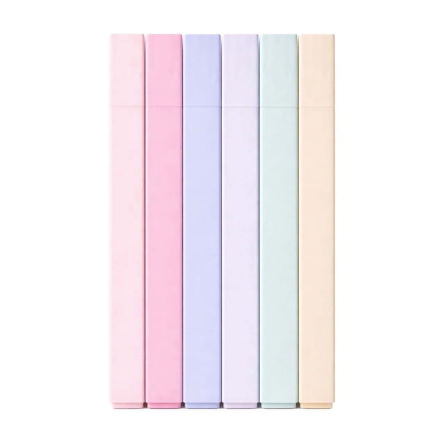 SLYNSHome 6Pcs Highlighter Sticks Chisel Tip Highlighter Highlighter Marker Set Classroom Journaling Study Supplies