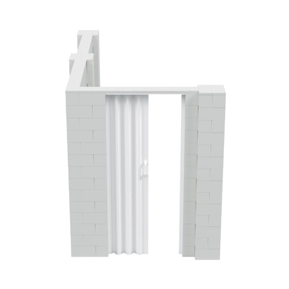 EverBlock 6’ x 10’ x 7’ L-Shaped Wall Kit with Accordion Door | 3’ x 7’ Doorway | Modular Building Blocks | Wall Display | Room Divider & Partition | Easy to Connect & Reuse | Indoor & Outdoor Use