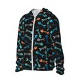 thumbnail image 2 of KLL Little Fish Skeleton Print Men's Women’s UPF 50+ Sun Protection Outdoor Hoodie Jacket Long Sleeve Fishing Hiking Performance Shirt-X-Large, 2 of 6