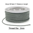 thumbnail image 2 of 2uds Nylon Hilo Cordel Rebordear Cordón 2mm Extrafuerte Trenzado Nylon Artesanía Cuerda para Pulseras Joyería Fabricación Bricolaje Artesanía 11M/36 Pies, Gris, 2 of 7