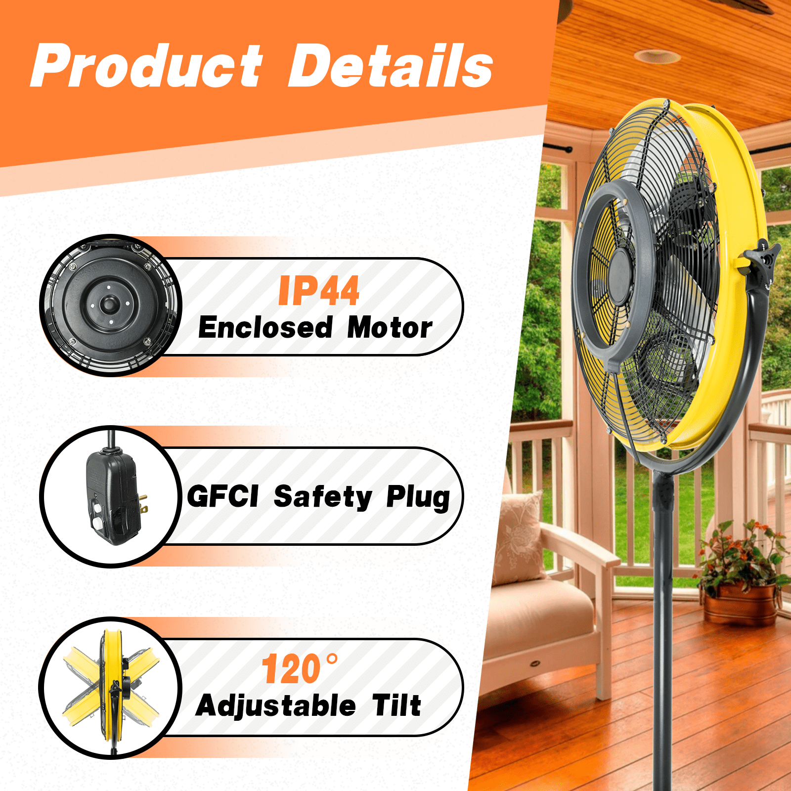 20" MISTING PEDESTAL SHROUD FAN
