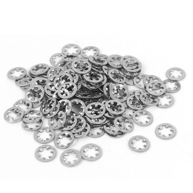 Unique Bargains M3 x 7mm Internal Tooth Star Lock Washers Silver Tone 50 Pcs
