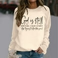 thumbnail image 2 of XIAOCHA Women's Letter Sweatshirt Loose Crew Neck Pullover Top Casual Daily Streetwear Sweatshirts, 2 of 4