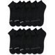 thumbnail image 3 of Pack de 12 pares de medias Reebok para hombre, corte quarter, con amortiguación, negras, 3 of 7