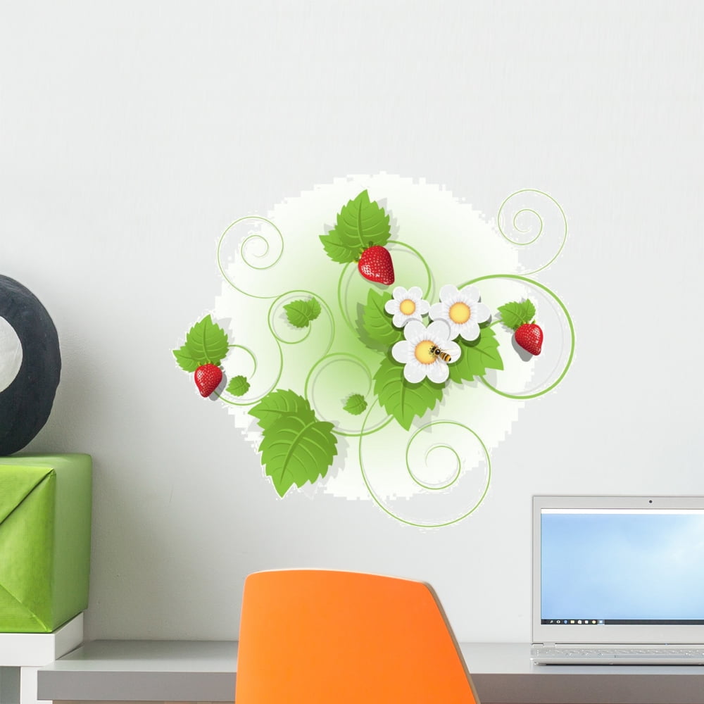 Strawberry Wall Decal by Wallmonkeys Peel and Stick Graphic (18 in H x