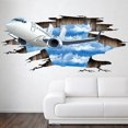 thumbnail image 2 of Pegatinas de pared con diseño de avión de cielo azul y nubes blancas, pegatinas extraíbles, pegatinas 3D para dormitorio, sala de estar, decoración del hogar, baño, 2 of 5