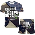 thumbnail image 1 of Traje de moda para niño, conjunto de ropa informal de verano, Top corto, 2 uds., conjunto de ropa para bebé, juego Grand Theft Auto, GTA 5, trajes para niños, ropa 12T Gao Jinjia LED, 1 of 2