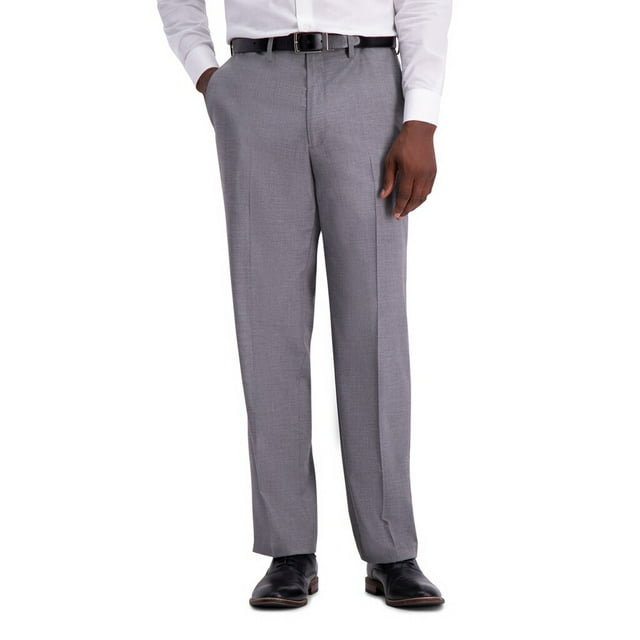 Men's J.M. Haggar Premium Classic-Fit Flat-Front Stretch Suit Pants Gray