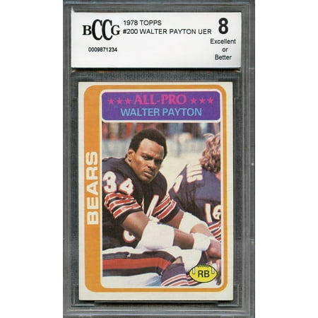 1978 Trading Card - 1978 topps #200 WALTER PAYTON chicago bears BGS BCCG 8