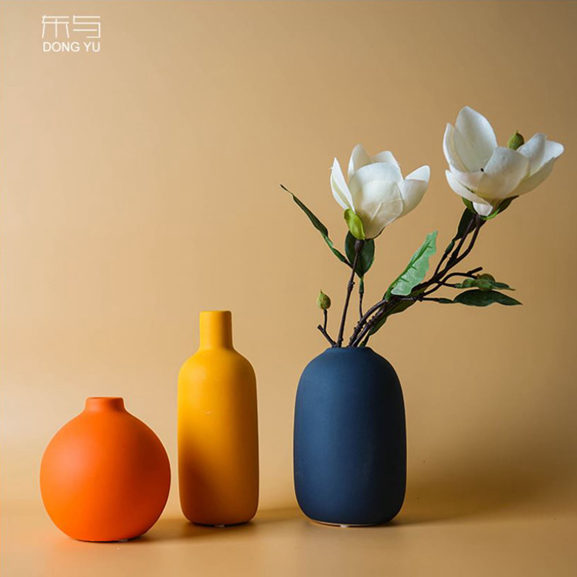 Color : Orange, Size : A Kitchen Vases Vase Orange Gourd Bottle Ceramic Flower Arrangement Model Room Hotel Dining Table Flower Study Living Room Use