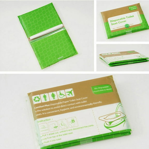 MLINS 50pcs of 5 Bag Disposable Toilet Gasket Portable Toilet Seat Cover Toilet Paper Cushion for Home Travel (10pcs for One Bag)