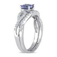 thumbnail image 2 of 1.00 Carat (Ctw) Tanzanite Engagement Ring & Wedding Band in 10K White Gold with Diamonds for Women, 2 of 6