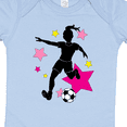 thumbnail image 4 of Inktastic Girl Playing Soccer- Pink and Yellow Stars Girls Baby Bodysuit, 4 of 5