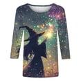 thumbnail image 5 of jobturf Halloween Shirts for Women Girls Novelty Graphic Blouses Ghost Pumpkin Tee Tops Spooky Season Festival Costumes, 5 of 5